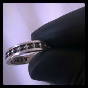 King Baby stackable silver cross ring size 10